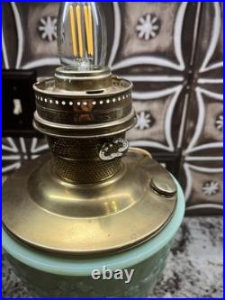 ALADDIN FLORENTINE VASE LAMP JADEITE GREEN / Model 23 Burner Electric And Oil