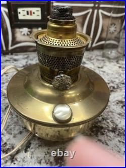 ALADDIN FLORENTINE VASE LAMP JADEITE GREEN / Model 23 Burner Electric And Oil