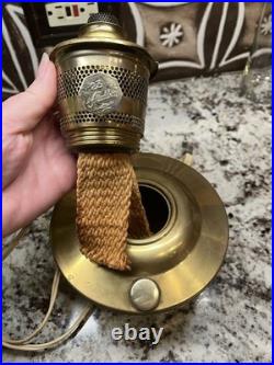 ALADDIN FLORENTINE VASE LAMP JADEITE GREEN / Model 23 Burner Electric And Oil