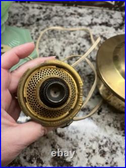 ALADDIN FLORENTINE VASE LAMP JADEITE GREEN / Model 23 Burner Electric And Oil