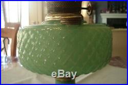 ALADDIN GREEN MOONSTONE QUILT Pattern OIL LAMP B-86 No Chimney FREE SHIPPING