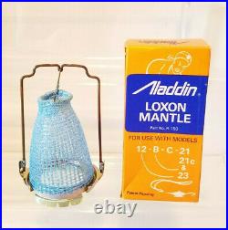 ALADDIN Incandescent FLORAL GLASS OIL LAMP Loxon Mantle CHIMNEY Model 23 BURNER