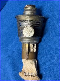 ALADDIN Ivory Alacite Tall Lincoln Drape Oil Lamp Base, Mod. B Burner, Fill Cap