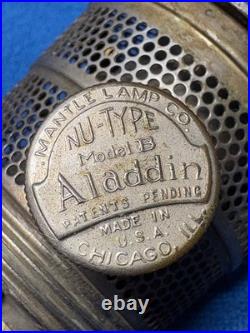 ALADDIN Ivory Alacite Tall Lincoln Drape Oil Lamp Base, Mod. B Burner, Fill Cap