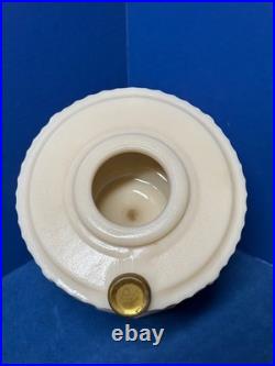 ALADDIN Ivory Alacite Tall Lincoln Drape Oil Lamp Base, Mod. B Burner, Fill Cap