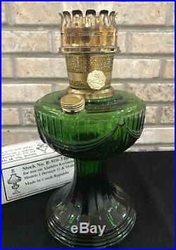 ALADDIN KEROSENE OIL LAMP Model 23 Short LINCOLN DRAPE Hunter Green NOS