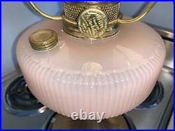 ALADDIN KEROSENE/OIL QUEEN pink rose MOONSTONE LAMP Electrified SUPER NICE