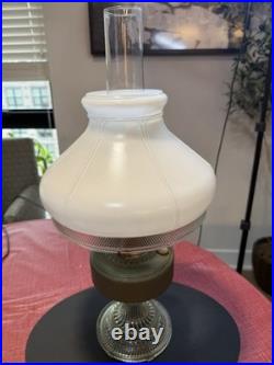 ALADDIN LAMP 1933 COLONIAL FONT & HOBNAIL SHADE MODEL B BURNER With NICKEL ACCENTS