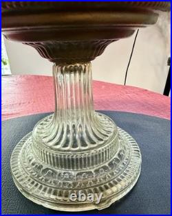 ALADDIN LAMP 1933 COLONIAL FONT & HOBNAIL SHADE MODEL B BURNER With NICKEL ACCENTS