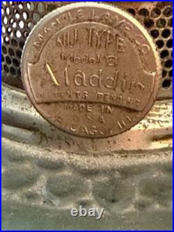 ALADDIN LAMP 1933 COLONIAL FONT & HOBNAIL SHADE MODEL B BURNER With NICKEL ACCENTS