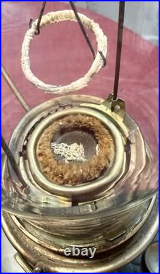 ALADDIN LAMP 1933 COLONIAL FONT & HOBNAIL SHADE MODEL B BURNER With NICKEL ACCENTS