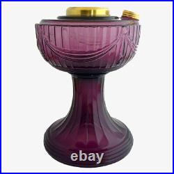 ALADDIN LAMP AMETHYST CRYSTAL LINCOLN DRAPE LAMP withBRASS HARDWARE & M752 SHADE