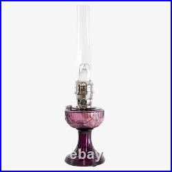 ALADDIN LAMP AMETHYST CRYSTAL LINCOLN DRAPE LAMP withNICKEL HARDWARE