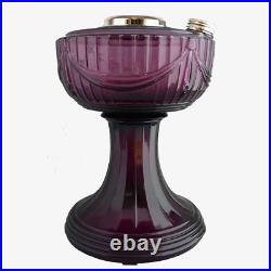 ALADDIN LAMP AMETHYST CRYSTAL LINCOLN DRAPE LAMP withNICKEL HARDWARE