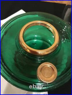 ALADDIN LAMP GENIE III in Hunter Green CRYSTAL GLASS Number 23 burner Lox-on