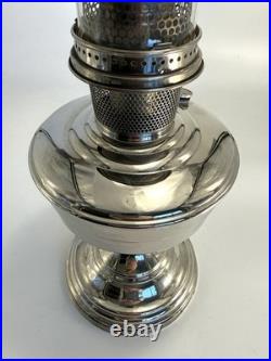 ALADDIN MANTLE LAMP CO. MODEL 12 KEROSENE LAMP Nickel Complete Tested