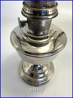 ALADDIN MANTLE LAMP CO. MODEL 12 KEROSENE LAMP Nickel Complete Tested