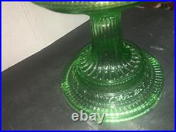ALADDIN MODEL 105 Green Crystal Colonial KEROSENE OIL LAMP WithSHADE & CHIMNEY