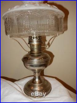ALADDIN MODEL 11 KEROSENE OIL LAMP with 501 PARLOR STUDENT LAMP SHADE