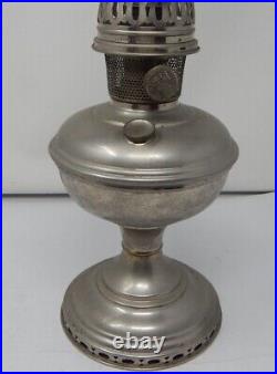 ALADDIN MODEL 11 NICKLE OIL LAMP With STAMPED CHIMNEY