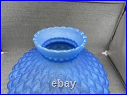 ALADDIN MODEL 12 BURNER OIL LAMP with BLUE DIAMOND QUILTED PATTERN ELECTRIFIED