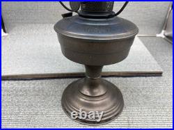 ALADDIN MODEL 12 BURNER OIL LAMP with BLUE DIAMOND QUILTED PATTERN ELECTRIFIED