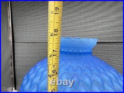 ALADDIN MODEL 12 BURNER OIL LAMP with BLUE DIAMOND QUILTED PATTERN ELECTRIFIED
