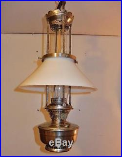 ALADDIN MODEL#12 HANGING LAMP COMPLETE WITH ORIGINAL MILK GLASS SHADE