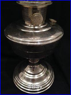 ALADDIN MODEL 12 NICKEL KEROSENE MANTLE LAMP