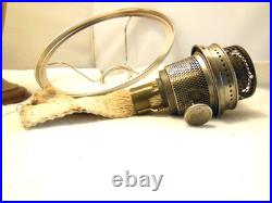 ALADDIN MODEL 12 PEACH / BROWN VENETIAN ART-CRAFT VASE OIL LAMP With ALADDIN SHADE