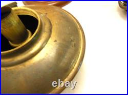 ALADDIN MODEL 12 PEACH / BROWN VENETIAN ART-CRAFT VASE OIL LAMP With ALADDIN SHADE