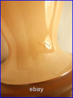 ALADDIN MODEL 12 PEACH / BROWN VENETIAN ART-CRAFT VASE OIL LAMP With ALADDIN SHADE