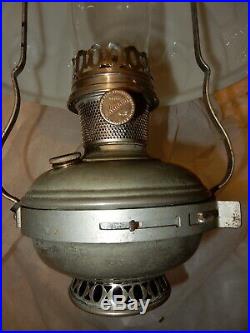 ALADDIN MODEL #9 KEROSENE OIL HANGING LAMP with 516 OPAL GLASS SHADE