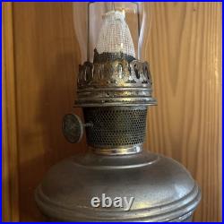 ALADDIN MODEL NICKLE OIL LAMP With STAMPED CHIMNEY