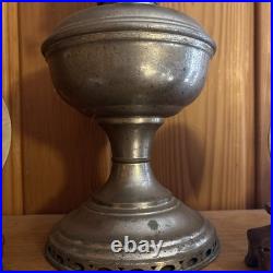 ALADDIN MODEL NICKLE OIL LAMP With STAMPED CHIMNEY
