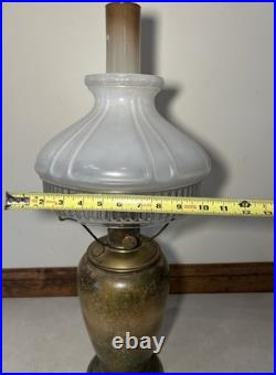 ALADDIN MODEL NO. 1241 ART-CRAFT KEROSENE TALL VASE LAMP With SHADE NICE