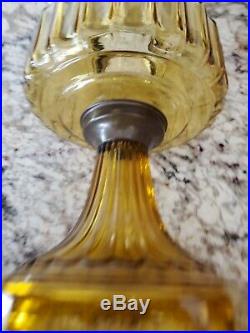 ALADDIN Model B Corinthian AMBER GLASS Oil Lamp Font MADE IN 1935-36
