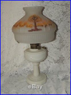 ALADDIN Model B Table Lamp SHORT LINCOLN DRAPE W GLASS SHADE-NO FLUTE