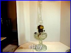 ALADDIN OIL LAMP CLEAR WASHINGTON DRAPER MODEL 23 BURNER W LOC CHIMNEy