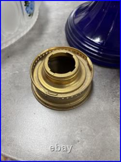 ALADDIN OIL LAMP COBALT BLUE LINCOLN DRAPE Electrified Shade