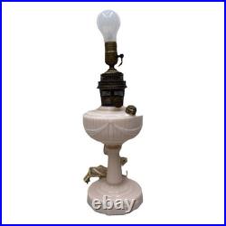 ALADDIN PINK LINCOLN DRAPE OIL LAMP MODEL B BURNER 17 Tall Converted Electric