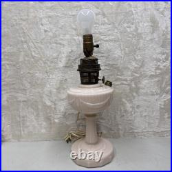 ALADDIN PINK LINCOLN DRAPE OIL LAMP MODEL B BURNER 17 Tall Converted Electric