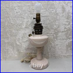 ALADDIN PINK LINCOLN DRAPE OIL LAMP MODEL B BURNER 17 Tall Converted Electric