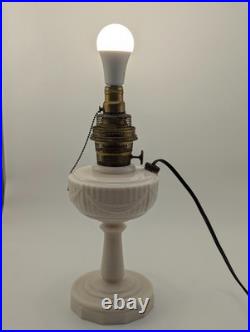 ALADDIN PINK LINCOLN DRAPE OIL LAMP MODEL B BURNER electrified