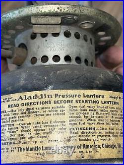 ALADDIN PL-1 PL1 Kerosene / Gasoline Pressure Lantern Lamp, Made In USA. READ