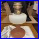 ALADDIN Pink foot & White Quilt Table Lamp Model B-91 B Burner c1937