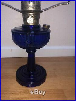 ALADDIN TALL LINCOLN DRAPE COBALT BLUE REGUAR FOOT Table Lamp kerosene oil