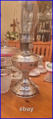 ALADDIN Table Oil Kerosene Lamp Nickel Model No. 11 Chicago USA Vintage Working