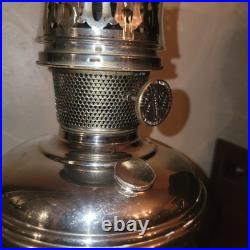 ALADDIN Table Oil Kerosene Lamp Nickel Model No. 11 Chicago USA Vintage Working