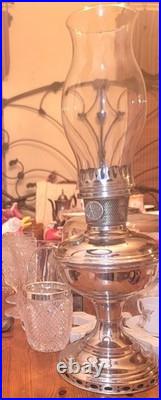 ALADDIN Table Oil Kerosene Lamp Nickel Model No. 11 Chicago USA Vintage Working